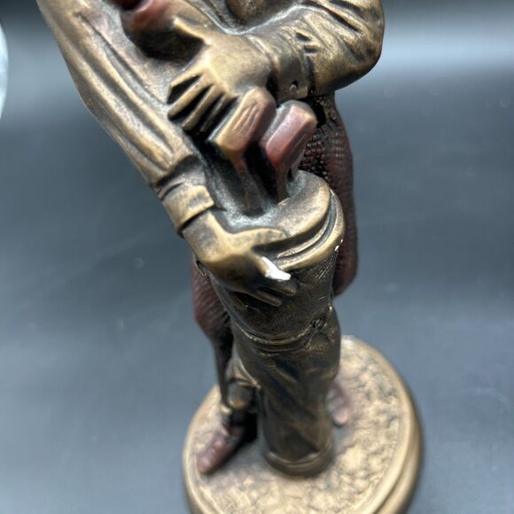 3 VTG Bronze Austin Sculpture Golf Figure Statue Woman Man Putting Boy Caddie - Picture 8 of 11